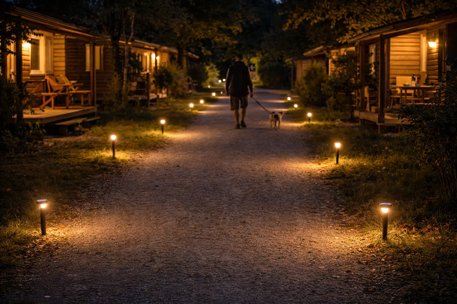 Piquets LED solaires éclairage allée camping nuit CEE